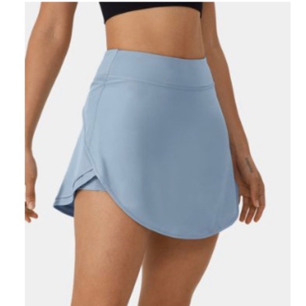 XS HALARA Light Blue Tennis Skirt w/ built-in shorts, drawstring & side pockets